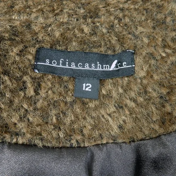 SOFIA CASHMERE Wool & Suri Alpaca Blend Car COAT Size 12 L Brown NEW $1195 - Picture 9 of 11